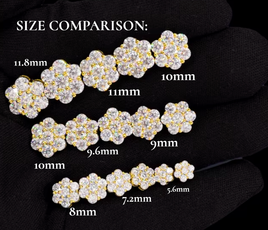 Iced Out "Flower" Moissanite Earring