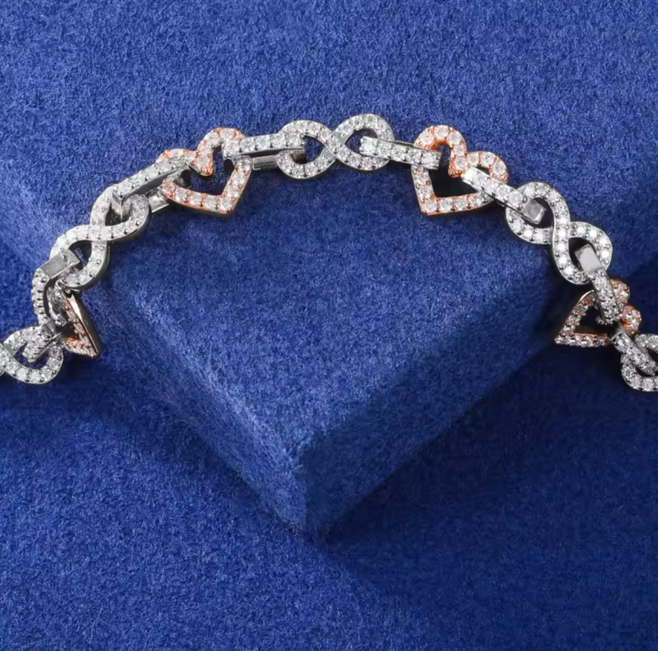 "Heart" Link Moissanite Bracelet