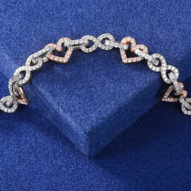 "Heart" Link Moissanite Bracelet
