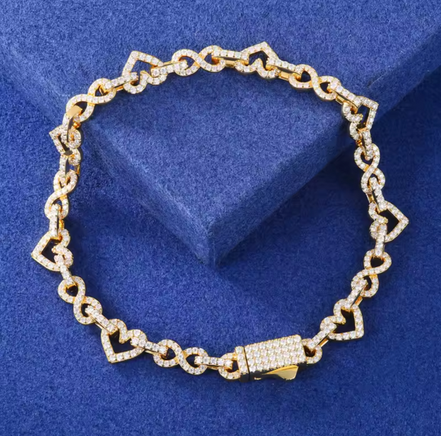 "Heart" Link Moissanite Bracelet