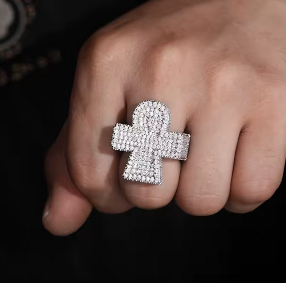 "Ankh" Moissanite Ring