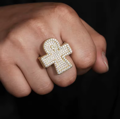 "Ankh" Moissanite Ring