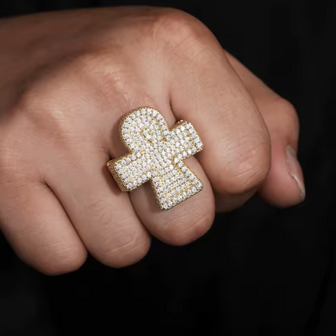 "Ankh" Moissanite Ring
