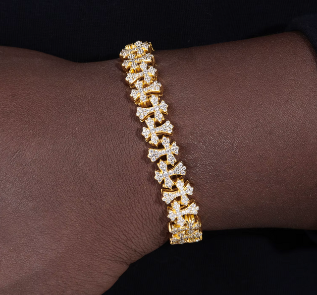 Cross Layer Moissanite Bracelet