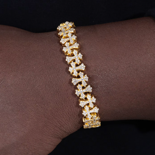 Cross Layer Moissanite Bracelet