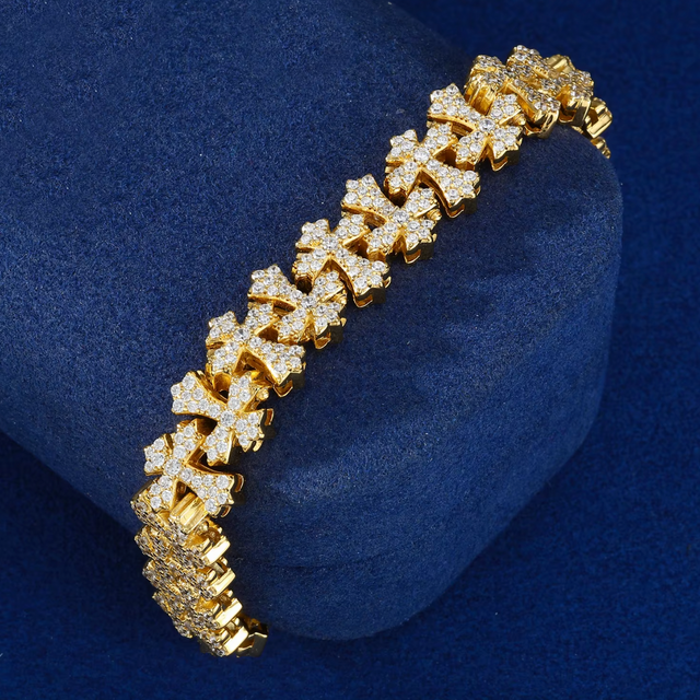 Cross Layer Moissanite Bracelet