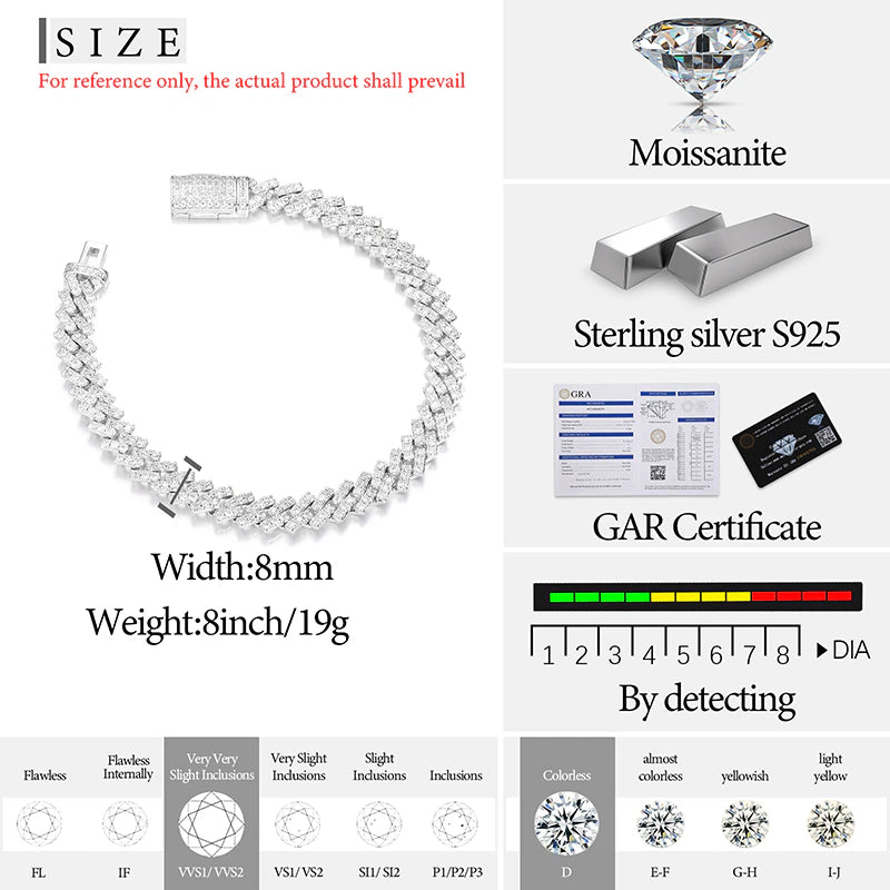Iced Out 6mm Moissanite Cuban Bracelet